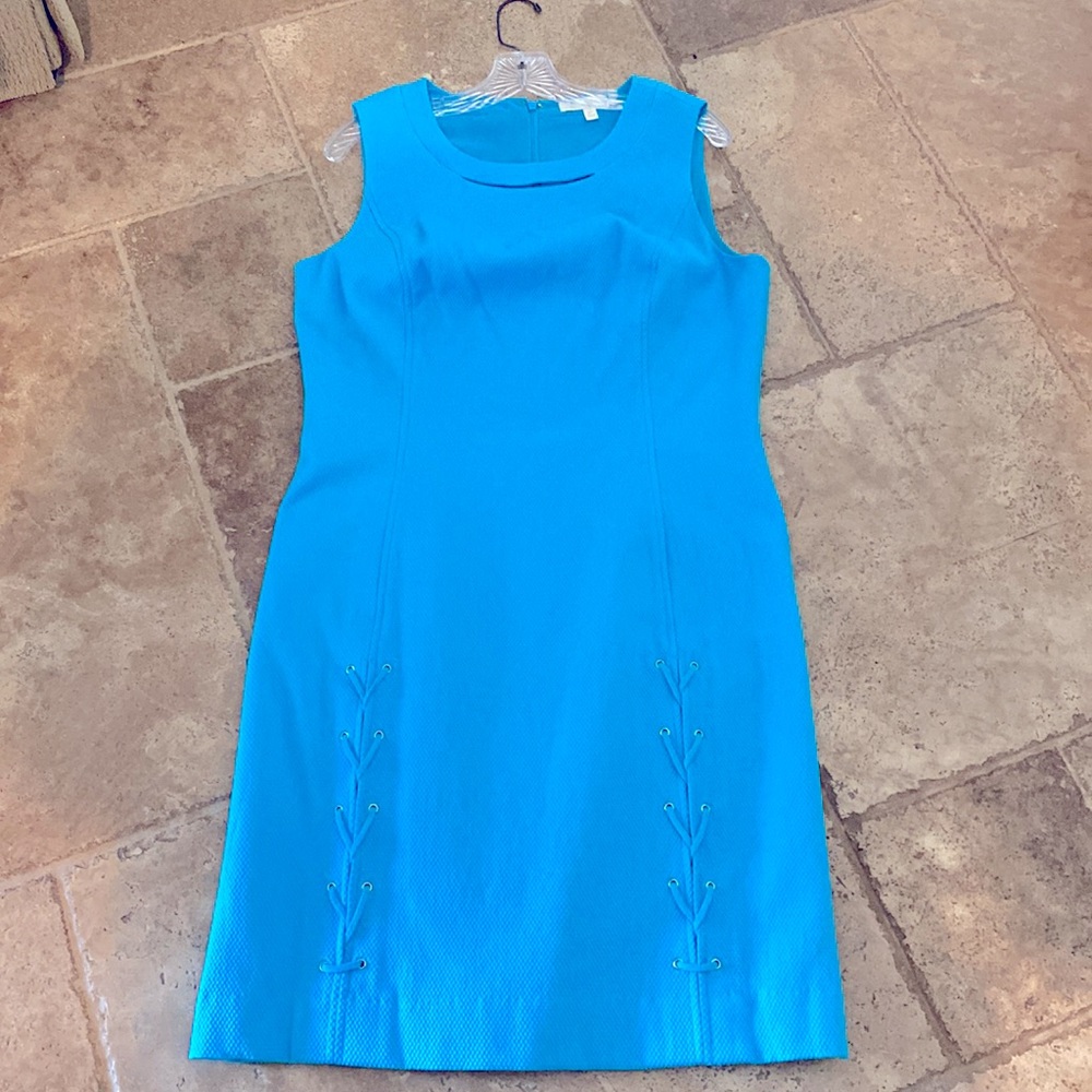 Turquoise shift dress by Etcetera size 12.